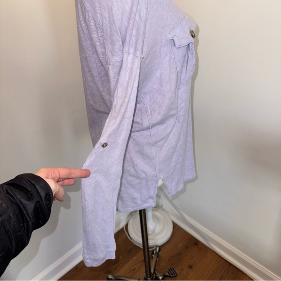 Free People Women’s Small Purple Lilac We The Free Penelope Button-Down Top - Picture 8 of 10
